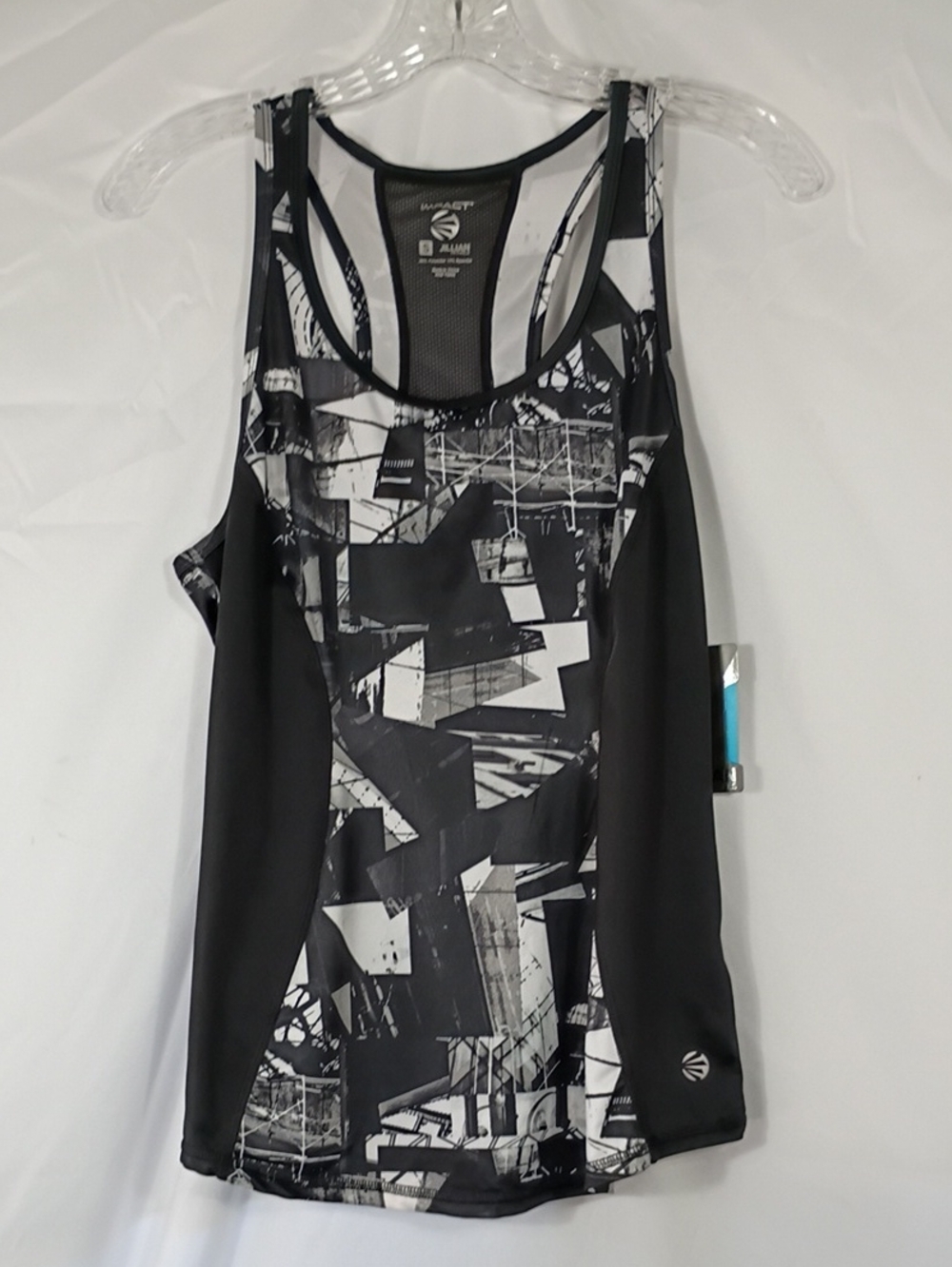 NWT Jillian Michaels Impact Black And White Graphic Print Workout Tank Sz Small